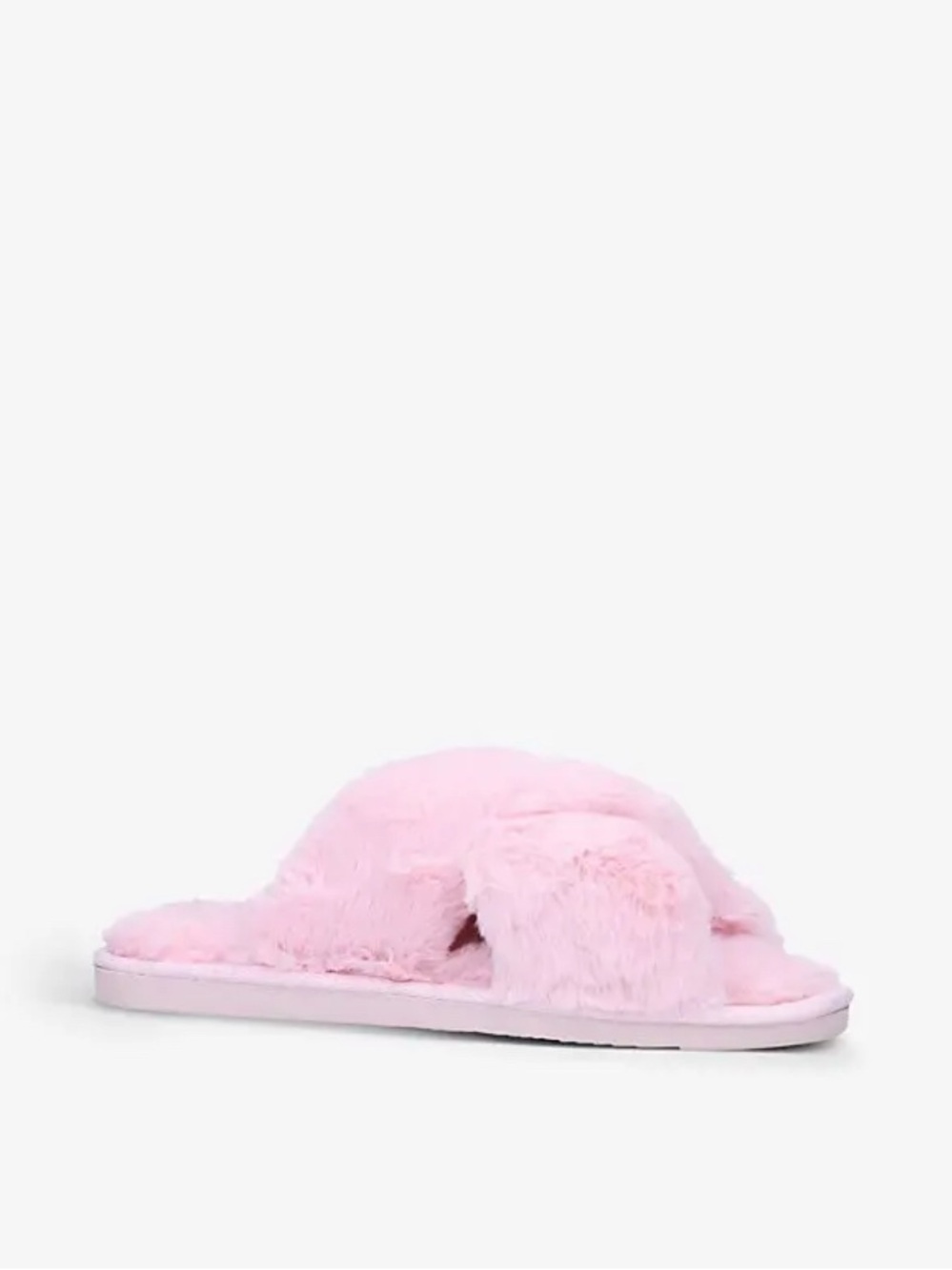Laines London pink faux fur mule slippers medium